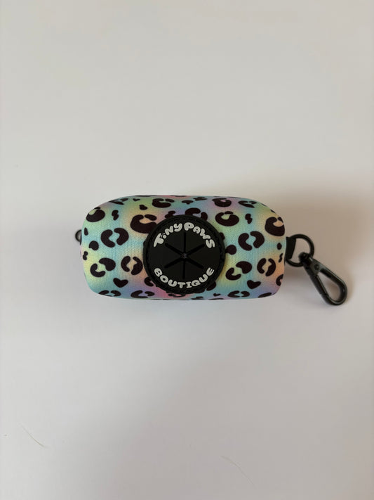 Neon Leopard Poo Bag Holder